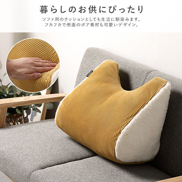コーデュロイ調フランネル バイカラーシリーズ マルチクッション イエロー - Image 7