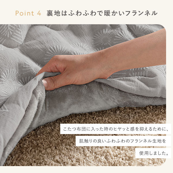北欧風 たんぽぽモチーフ ジャガード織 こたつ掛け布団 単品 グレージュ - Image 6