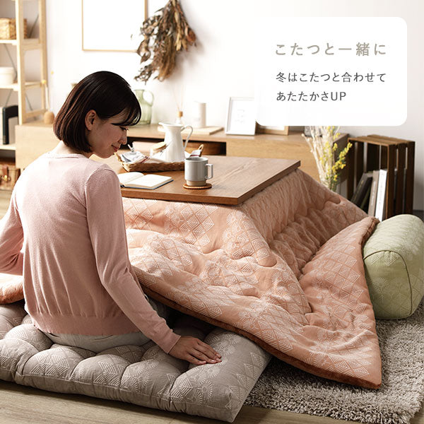 北欧風 たんぽぽモチーフ ジャガード織 もこもこフロアクッション グリーン - Image 10
