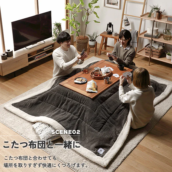 アカシア天然木 オイル仕上げ こたつテーブル 幅105cm 単品 - Image 13