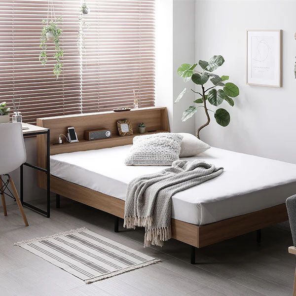 棚付きすのこベッド 『FICUS フィカス』脚付き コンセント付き  ストーングレー - Image 19