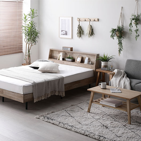 棚付きすのこベッド 『FICUS フィカス』脚付き コンセント付き ヴィンテージナチュラル - Image 18