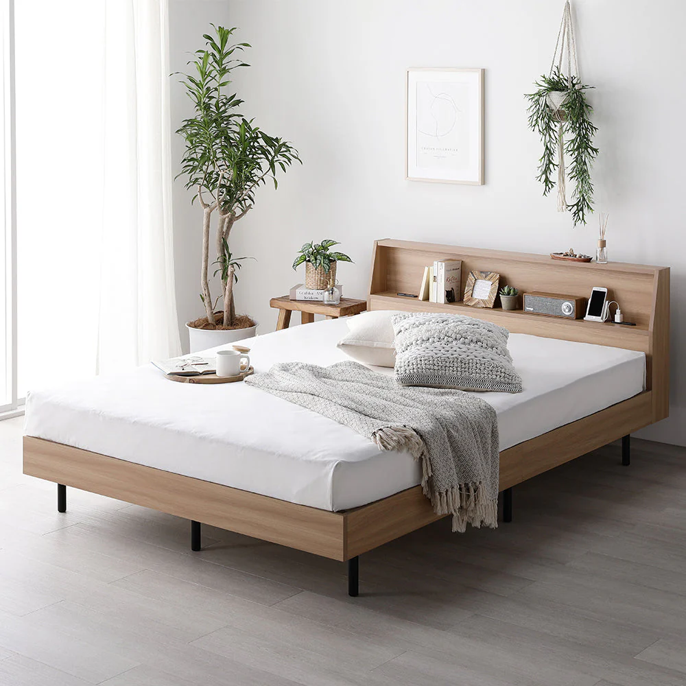 棚付きすのこベッド 『FICUS フィカス』脚付き コンセント付き ヴィンテージナチュラル - Image 38