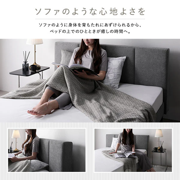 ファブリックベッド 布張り すのこベッド『EIRA エイラ』 グレー - Image 7