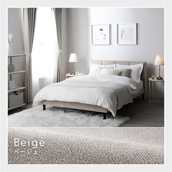 ファブリックベッド 布張り すのこベッド『EIRA エイラ』 ベージュ - Image 16