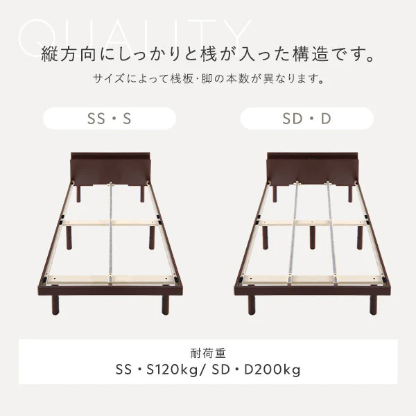 パイン材 高さ調整可能 すのこベッド『Aerus アエラス』連結サイズ ナチュラル - Image 18