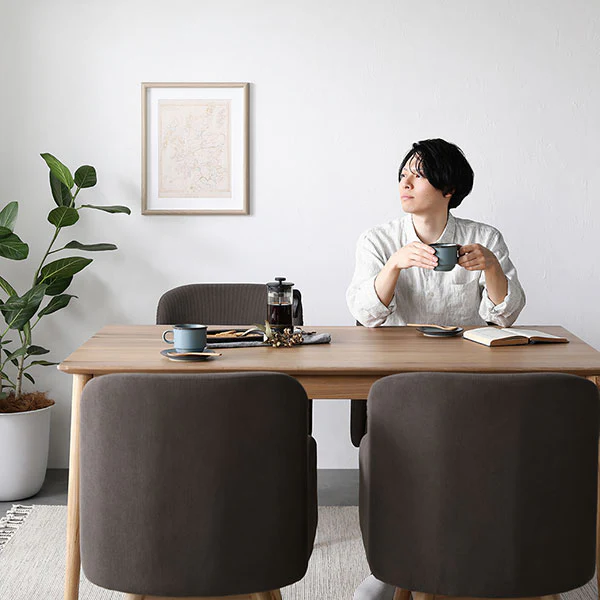 天然木ダイニング（幅140cm）『Duuce デュース』 5点セット キャメル - Image 20