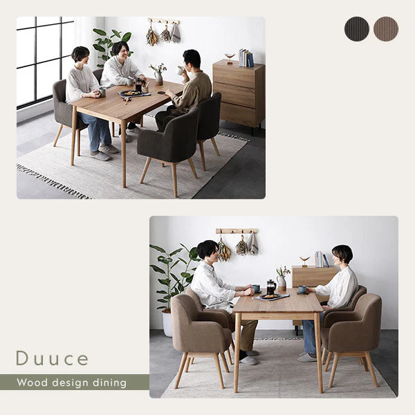 天然木ダイニング（幅140cm）『Duuce デュース』 5点セット モカ - Image 7