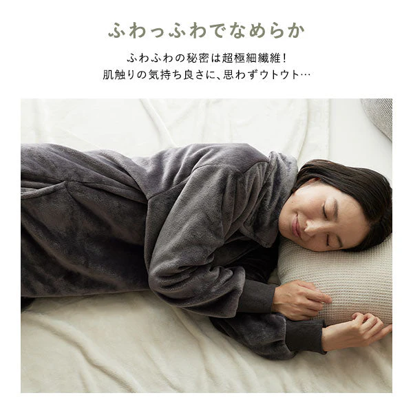 軽くてふわふわ 首元まであたたかい着る毛布 ハイネック3WAY ブラウン - Image 12