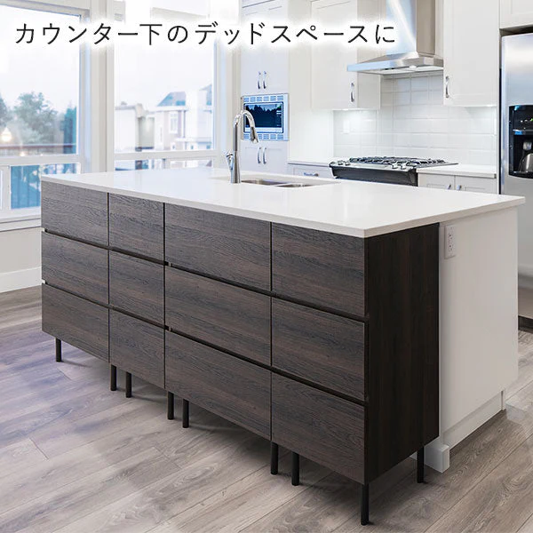 脚付きチェスト 『Stova ストーヴァ』 異素材MIX 大容量 ワイド3段 幅60cm ブラウン - Image 24