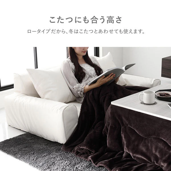 日本製 フロアソファ（2人掛け）レザー ダークブラウン - Image 6
