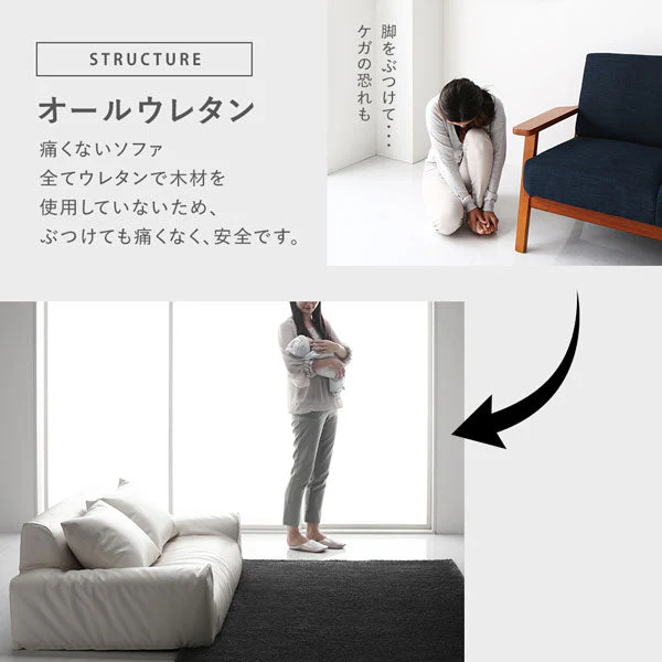 日本製 フロアソファ（2人掛け）レザー ダークブラウン - Image 7