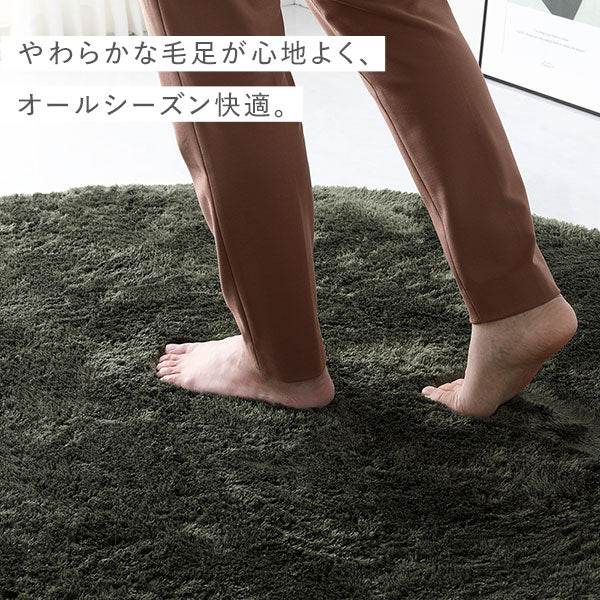 洗えるシャギーラグ 楕円形(約R100×150cm) ベージュ - Image 15