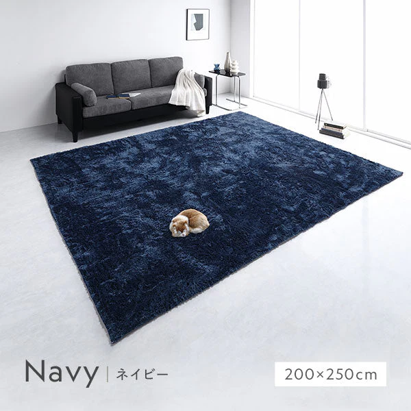 洗えるシャギーラグ 楕円形(約R100×150cm) オレンジ - Image 11