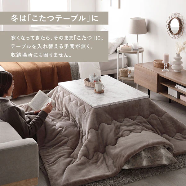 大理石調 こたつテーブル 単品 (75×60cm) - Image 7
