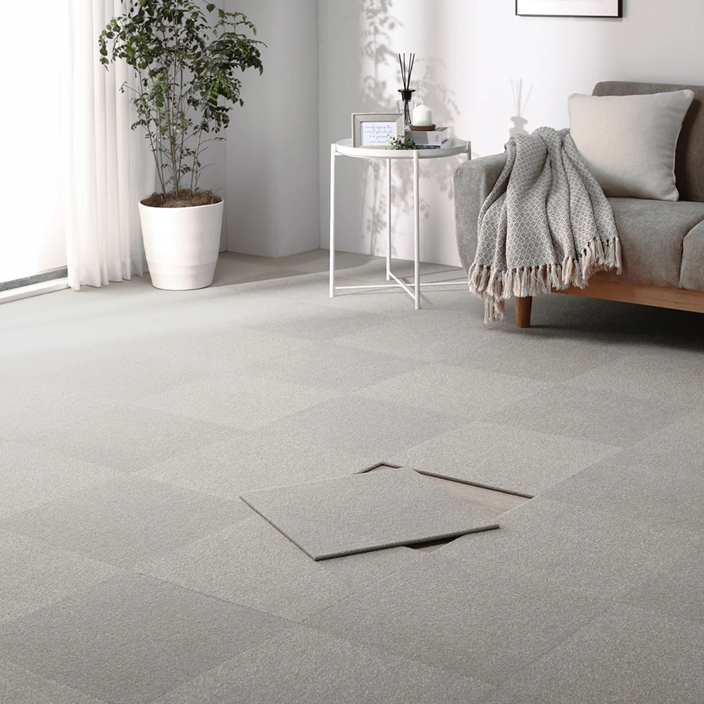 日本製 置くだけでズレない 洗える北欧調タイルカーペット 単色10枚セット(約40×40cm) アッシュブラウン - Image 33