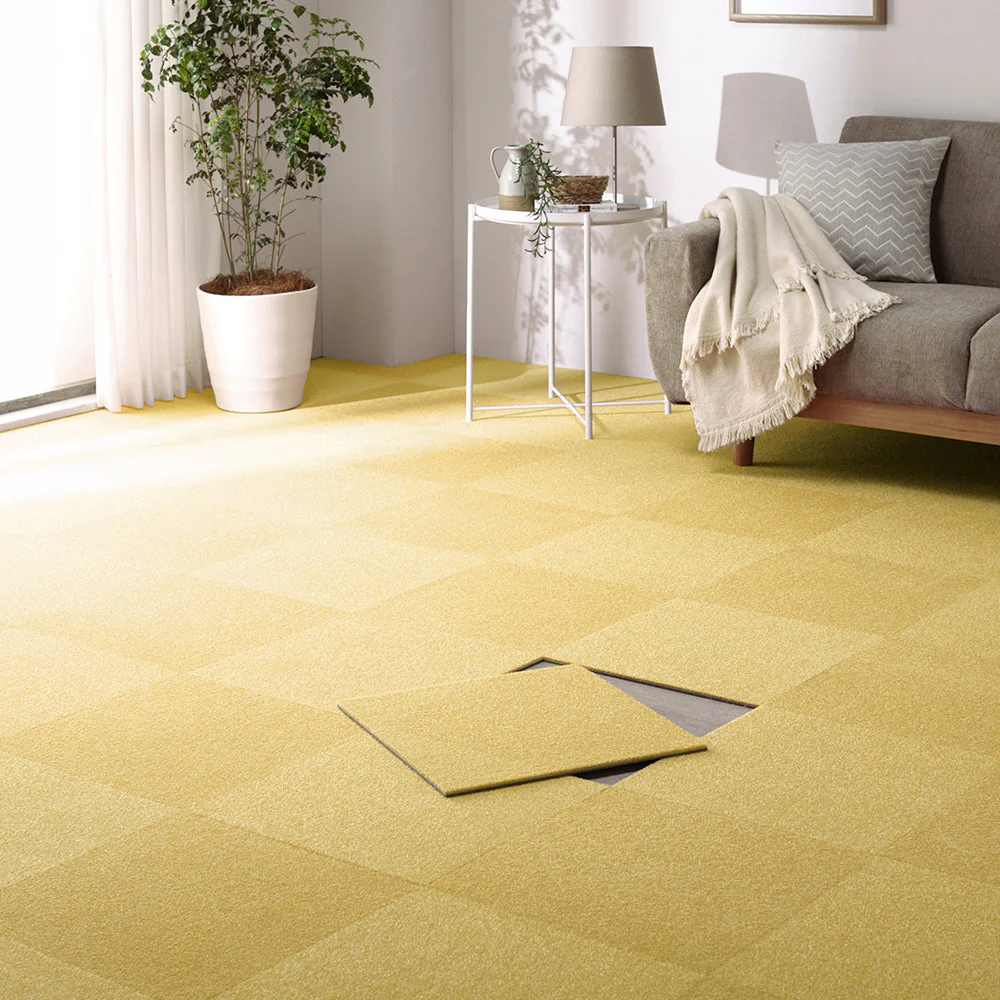日本製 置くだけでズレない 洗える北欧調タイルカーペット 単色10枚セット(約40×40cm) グレージュ - Image 39