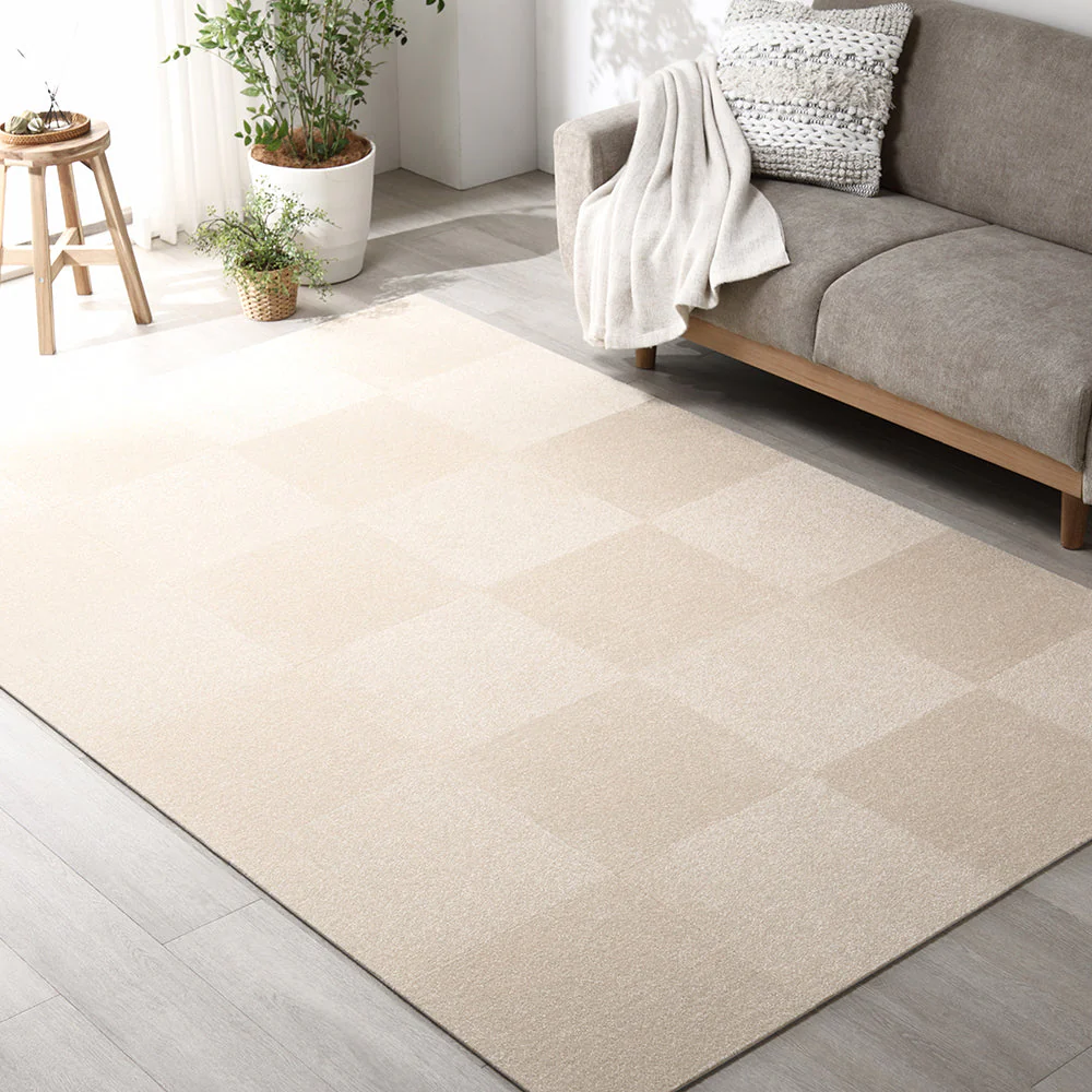日本製 置くだけでズレない 洗える北欧調タイルカーペット ラグ用セット 約200×200cm(25枚セット) アッシュブラウン - Image 37