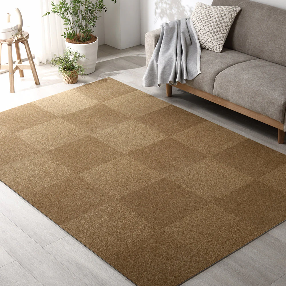 日本製 置くだけでズレない 洗える北欧調タイルカーペット ラグ用セット 約160×240cm(24枚セット) ベージュ - Image 39