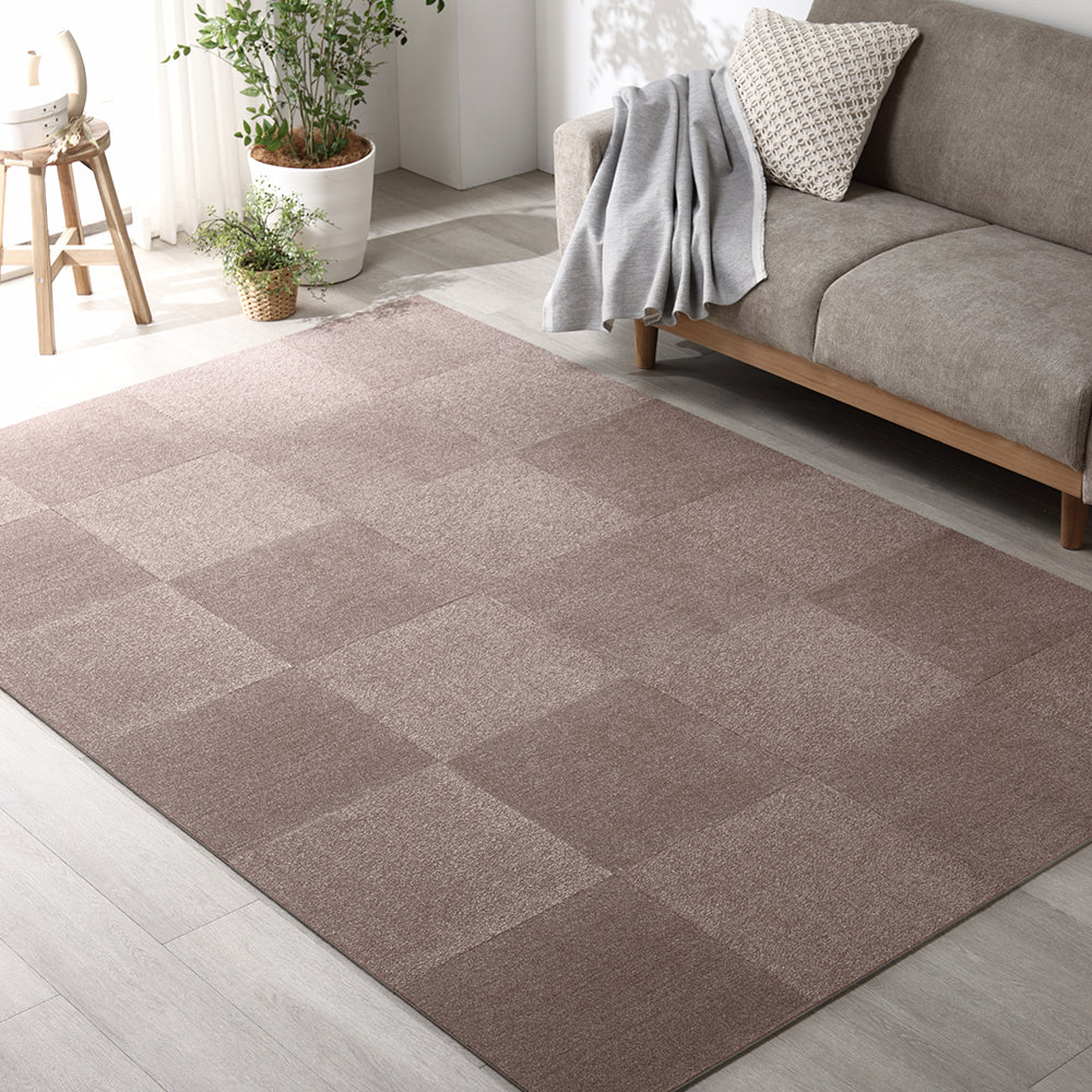 日本製 置くだけでズレない 洗える北欧調タイルカーペット ラグ用セット 約200×240cm(30枚セット) ベージュ - Image 38