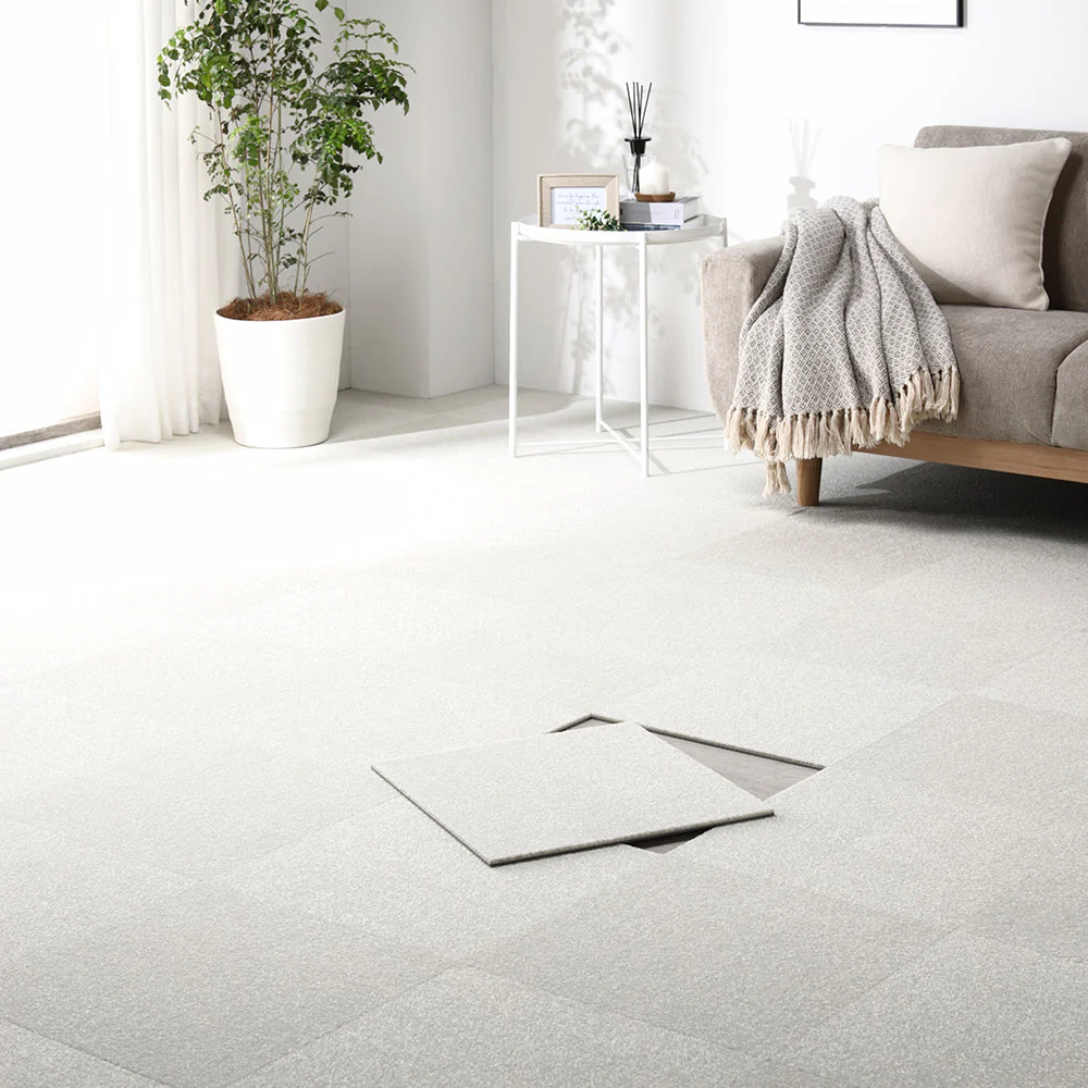 日本製 置くだけでズレない 洗える北欧調タイルカーペット 敷き詰め用セット 江戸間・団地間6畳(63枚セット) ペールイエロー - Image 31