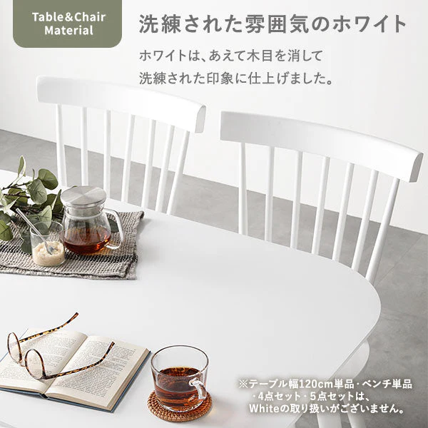 天然木 ダイニングテーブル 長方形120×75cm 単品 ブラウン - Image 6