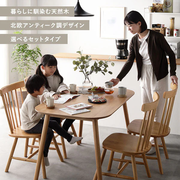 天然木 ダイニングテーブル 長方形120×75cm 単品 ホワイト - Image 3