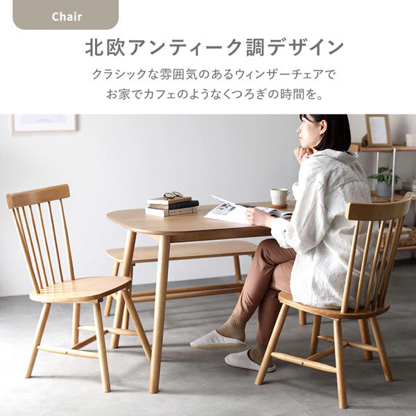 天然木 ダイニングテーブル 円形90cm 単品 ホワイト - Image 7