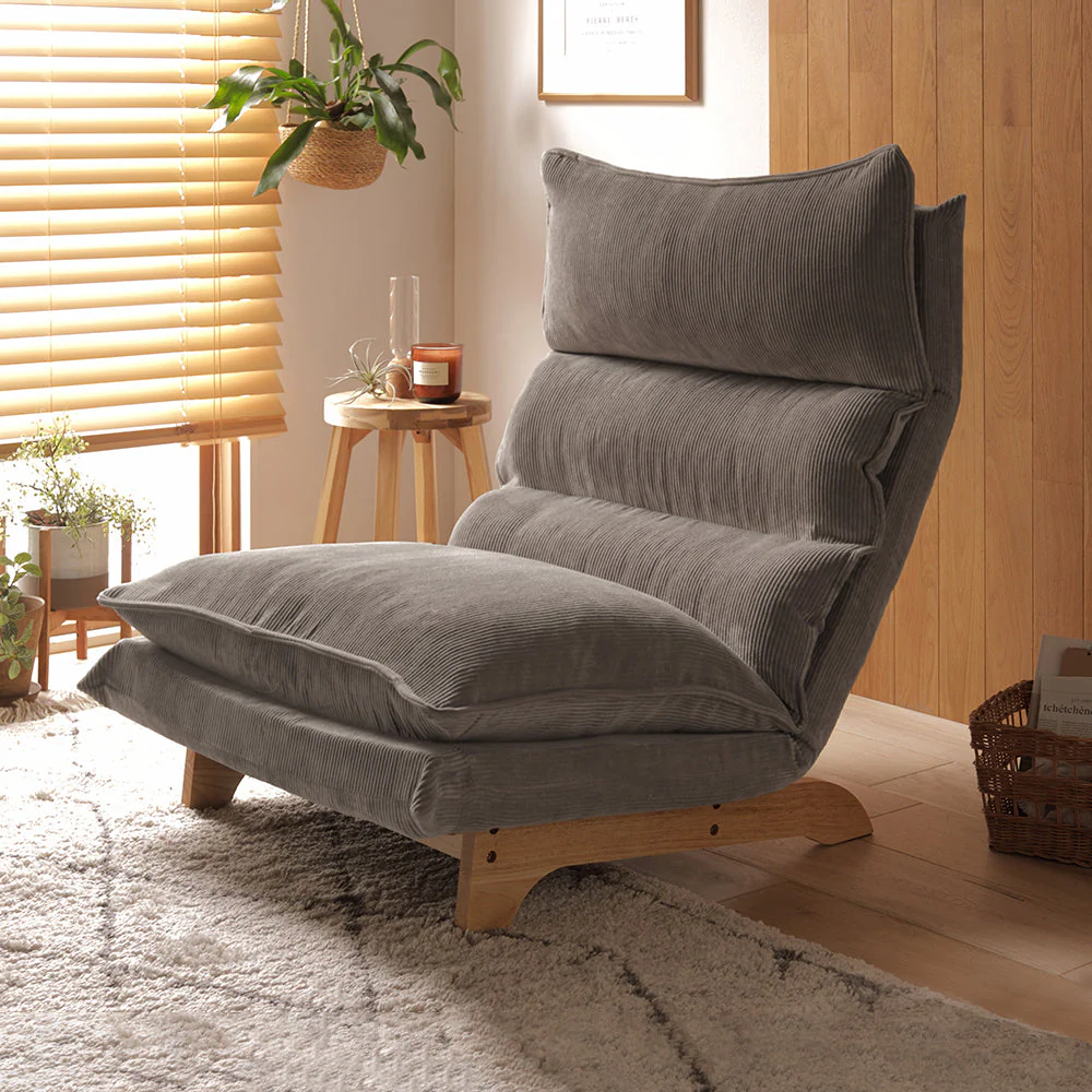 日本製 ふかふかハイバックリクライニングソファ デニム調生地 インディゴブルー - Image 24