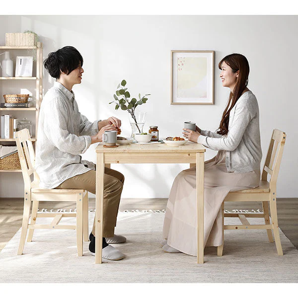 パイン材ダイニング 3点セット（幅70cm）『Myon ミオン』 ホワイト - Image 17