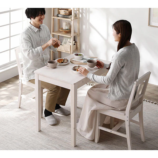 パイン材ダイニング 3点セット（幅70cm）『Myon ミオン』 ホワイト - Image 18