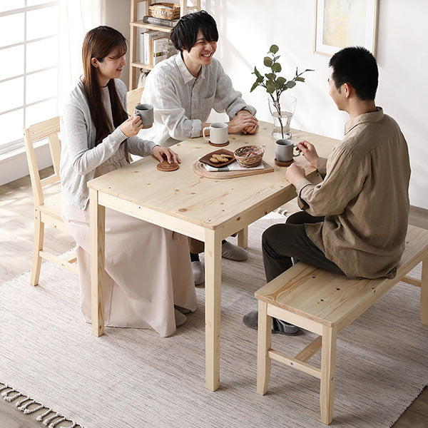 パイン材ダイニング 4点セット（幅115cm）『Myon ミオン』 ホワイト - Image 19