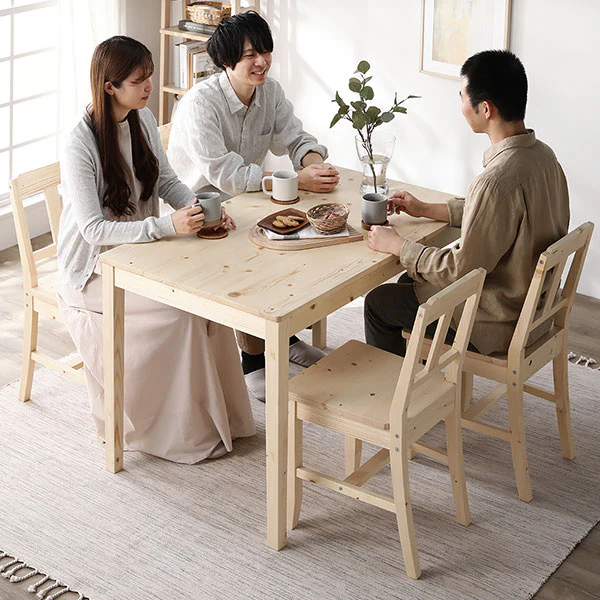 パイン材ダイニング 5点セット（幅115cm）『Myon ミオン』 ナチュラル - Image 17