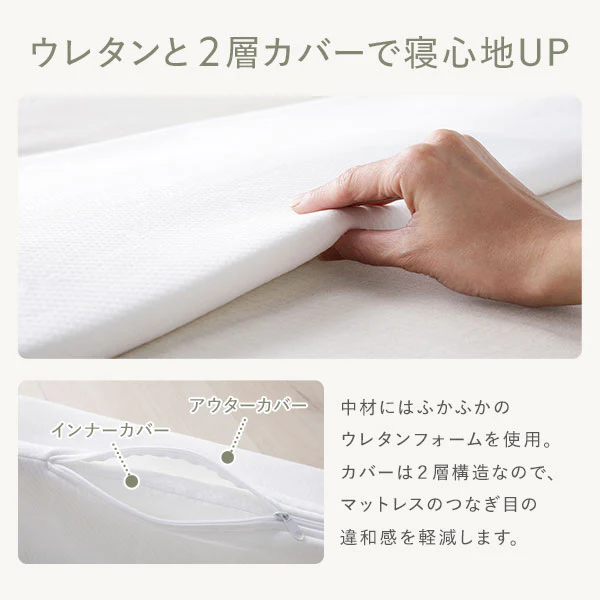 すきまパッド マットレスバンド付き 連結マットレス用 (洗えるカバー付き・抗菌・防ダニ) - Image 8