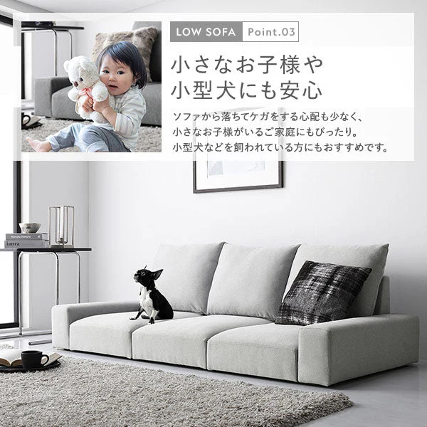 ローソファ ファブリック 『Lenne レンネ』 座面単品 ライトグレー - Image 7