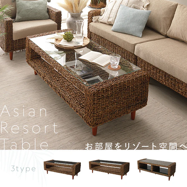 天然素材リゾートテーブル（アバカ） 幅120cm - Image 2