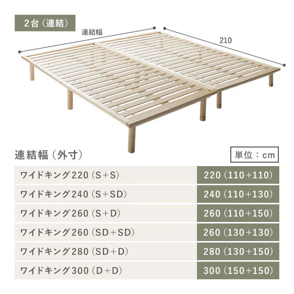 い草畳 すのこベッド 畳マット付き 天然木 3段階高さ調整 単身サイズ ブラウン 生成り(目積織) - Image 28