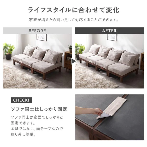 あぐらがかけるユニットソファ『Sven スヴェン』カバー 単品 チャコールブラウン - Image 18