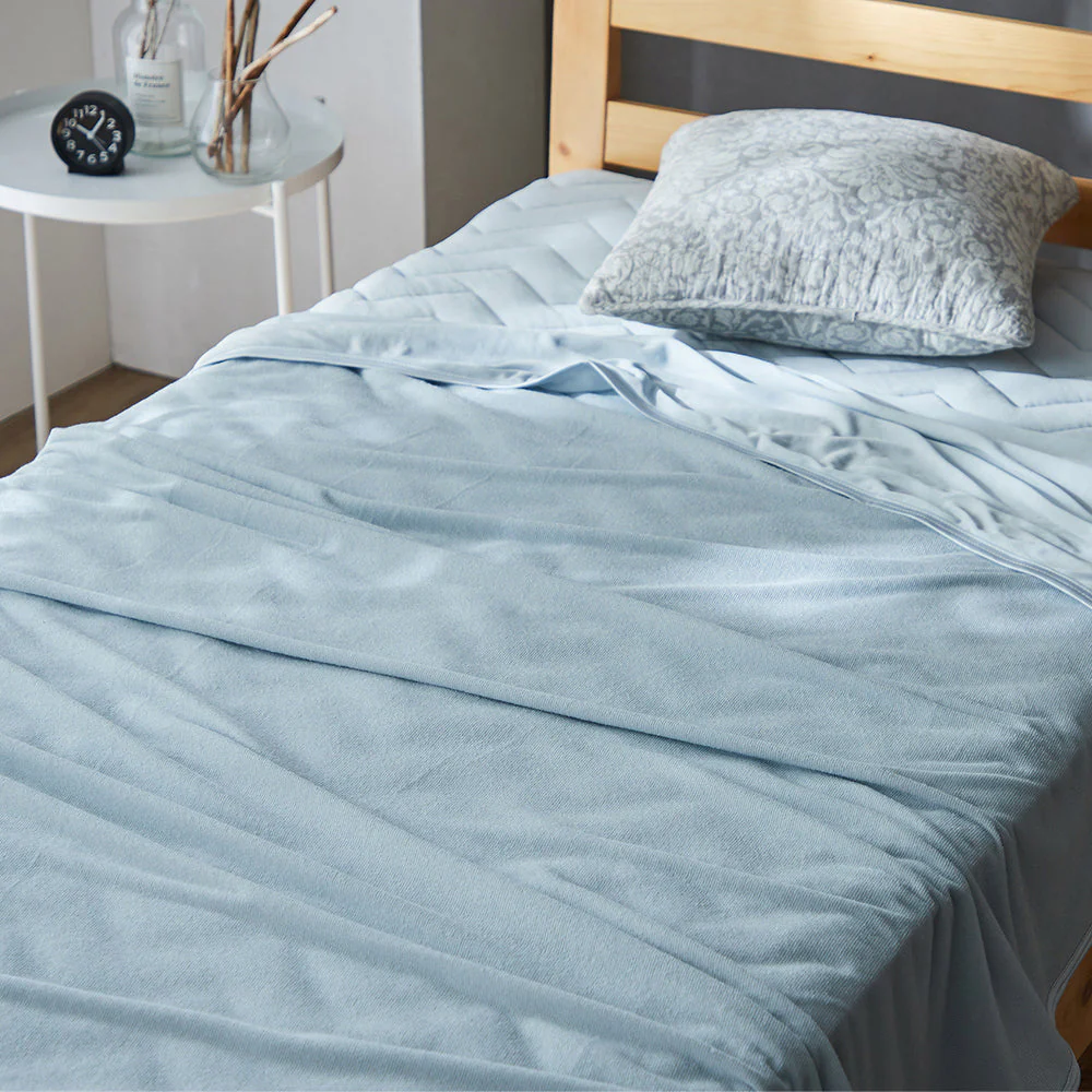 超冷感 Q-MAX0.5 冷感とタオル地のリバーシブルケット アイスグレー - Image 14