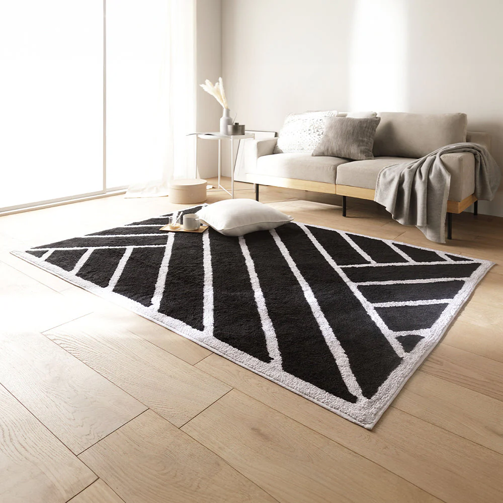 インド綿デザインラグシリーズ 約130×190cm Lattice ダークグレー - Image 18