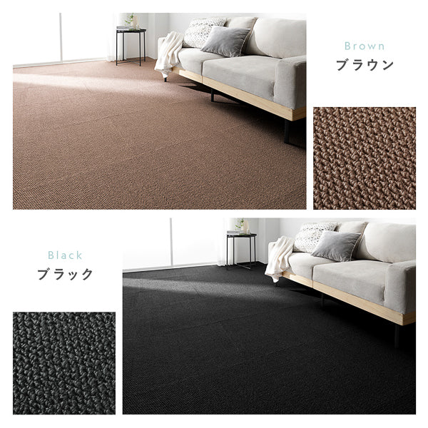 日本製 軽量 洗えるタイルカーペット 遮音 防音 防ダニ 50cm幅 ブラウン - Image 6