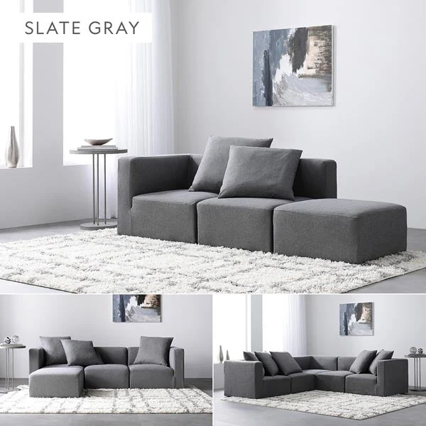 モダンデザインシステムソファ 『Likem ライクム』 Bセット グレー - Image 2