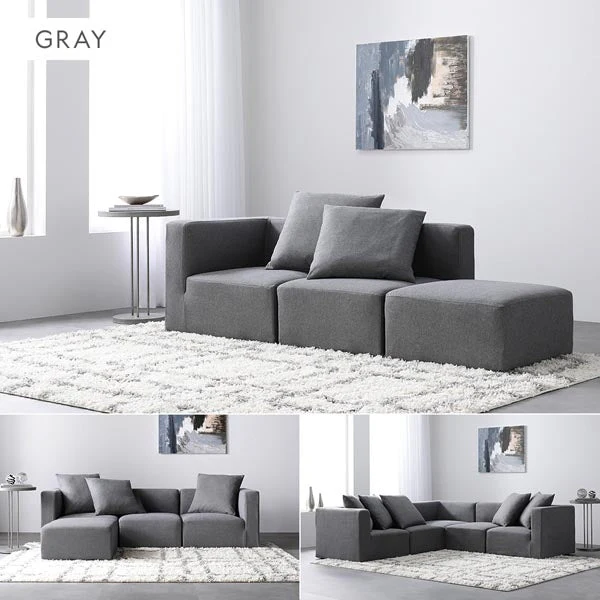 モダンデザインシステムソファ 『Likem ライクム』 Dセット チャコールブラウン - Image 4