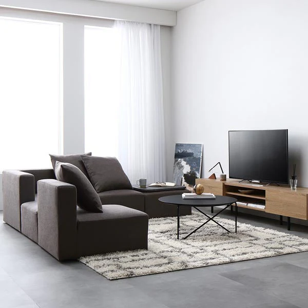 モダンデザインシステムソファ 『Likem ライクム』 Gセット チャコールブラウン - Image 27