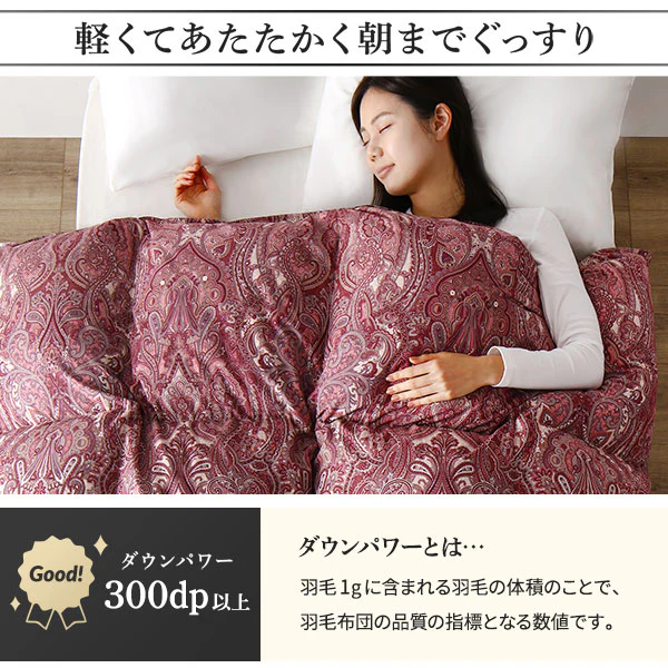 日本製 羽毛掛け布団 ダウン率70% ブラウン - Image 5