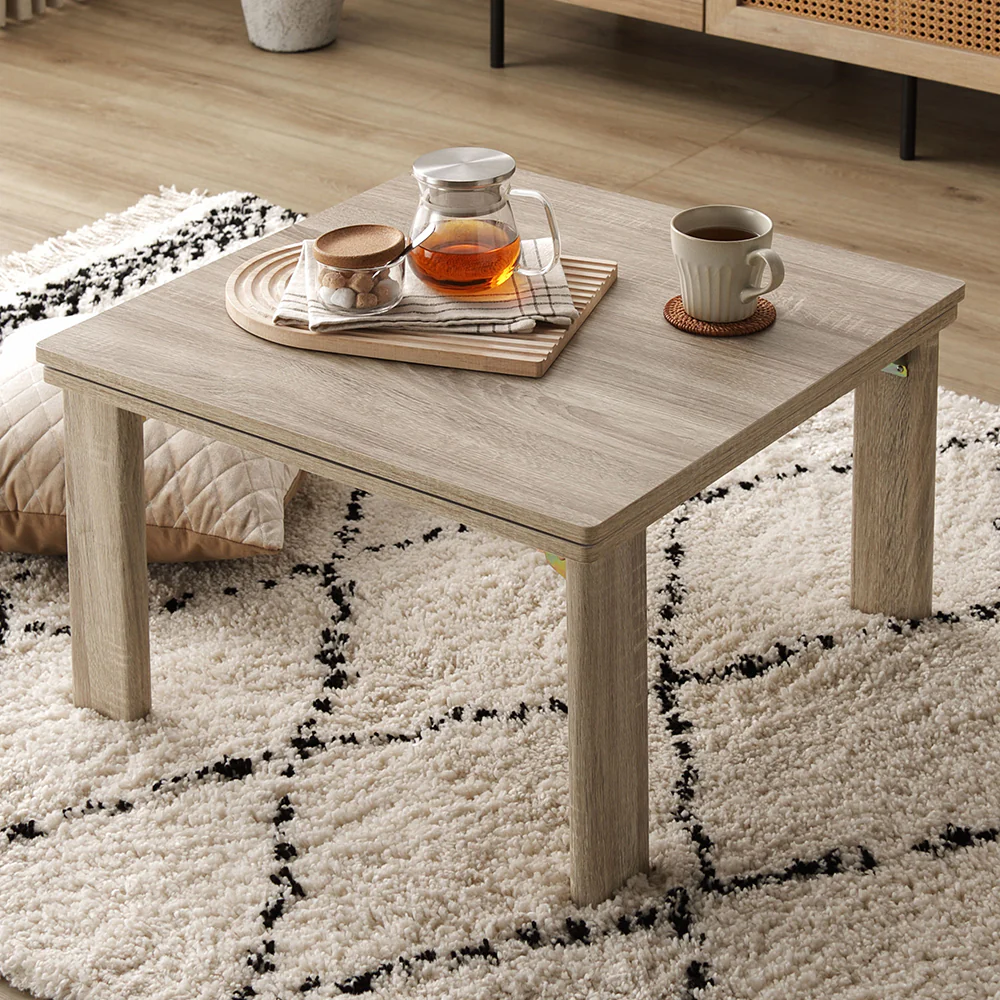 折りたたみ式 こたつテーブル 単品 正方形(約75×75cm) グレージュ/ウォールナット - Image 16