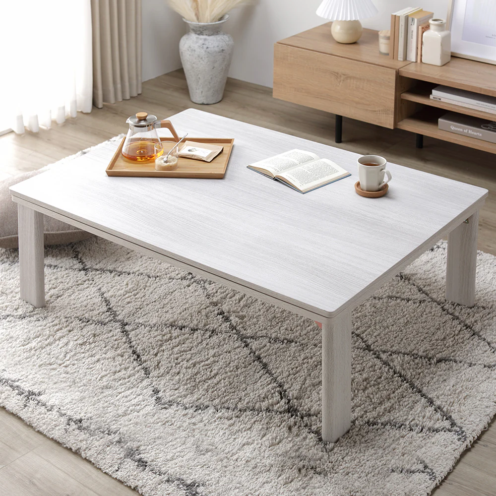折りたたみ式 こたつテーブル 単品 正方形(約60×60cm) ホワイトウォッシュ/ナチュラル - Image 17