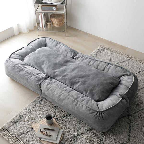 フレキシブルリクライニングソファベッド 3WAY グレー - Image 17