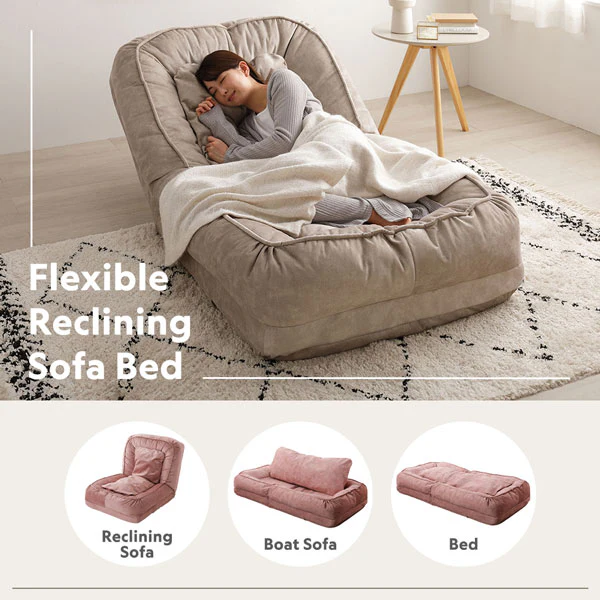 フレキシブルリクライニングソファベッド 3WAY グレー - Image 5