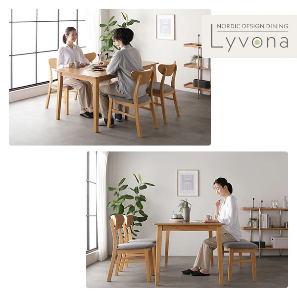 天然木ダイニングテーブル（幅135cm） 『Lyvona リヴォナ』 ナチュラル - Image 13